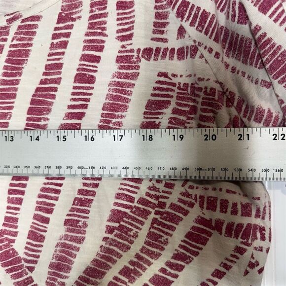 Woman Within L 18/20 Red Ivory Abstract High-Low Tunic Top Boho Asymmetrical - Picture 3 of 6